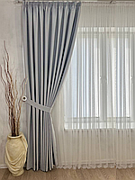 Комплект штор блэкаут на шторной ленте 12. Светло-серый