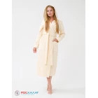 Женский махровый халат 46-48 цвет кремовый с капюшоном