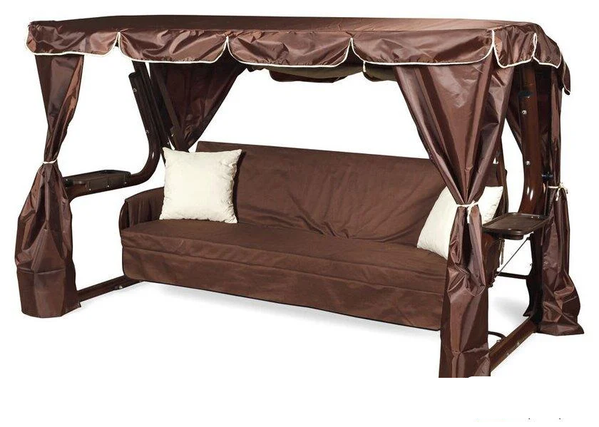 Садовые качели LetoLux Нирвана Premium 76 (шоколад) 4-местные, до 740 кг, 286х176х172 см
