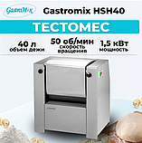 ТЕСТОМЕС ДЛЯ КРУТОГО ТЕСТА GASTROMIX HSH40 (640х490х820 мм, 220В, 1.5 кВт, опрокидываемая дежа 40 л), фото 2