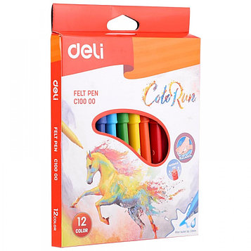Фломастеры Deli Фломастеры Deli "Color Run", смываемые, 12цв. Цена указана без учета НДС 20%