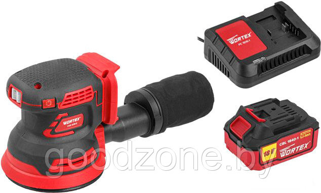 Эксцентриковая шлифмашина Wortex COS 1218 E ALL1 1334403 (с 1-м АКБ)