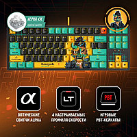 Клавиатура A4TECH Bloody AT87 Renegade, USB, черный зеленый