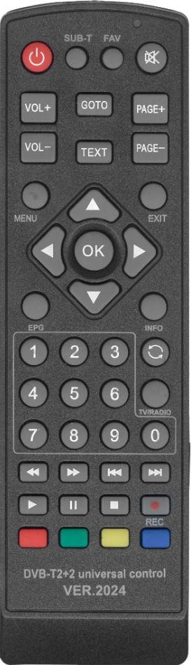 Huayu пульт для приставок DVB-T2+2 VER.2024 универсальный для разных моделей DVB-T2 (серия HRM2518)