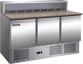 СТОЛ ДЛЯ ПИЦЦЫ COOLEQ PS903 с гранит.стол (1365х700х1100мм;220В,0,24кВт; 400л; +2/+8; 3 дв (для 8хGN1/6-200)