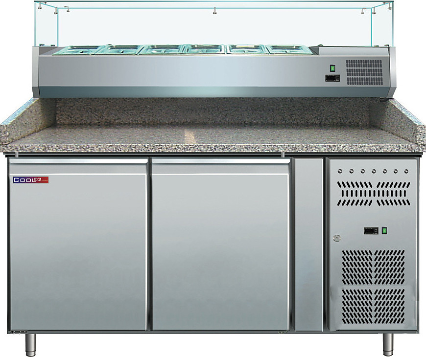 СТОЛ ДЛЯ ПИЦЦЫ COOLEQ PZ2600TN-VRX380 с гранит.(1510х800х1440;0,2кВт;428л;+2/+8, для 5хGN1/3+1xGN1/2)