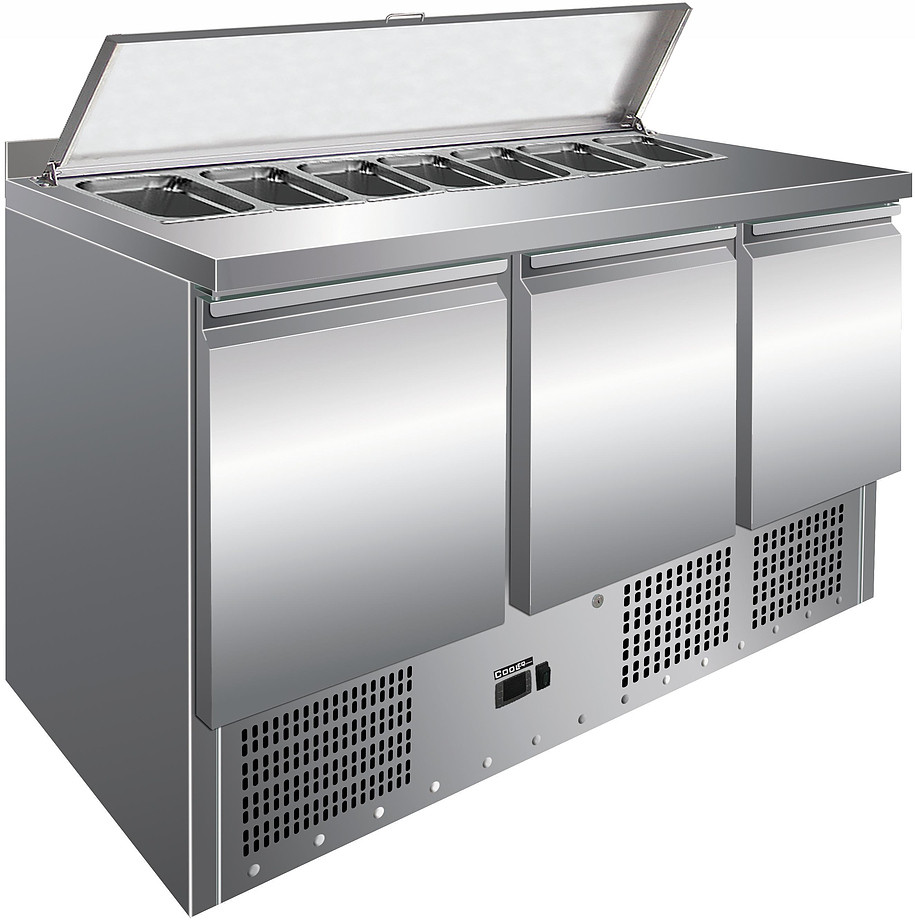 СТОЛ ХОЛОДИЛЬНЫЙ ДЛЯ САЛАТОВ COOLEQ S903-7GN 1/3 (1365x700x880/920мм, 220В ,0.24кВт; 400л, для 7хGN1/3)