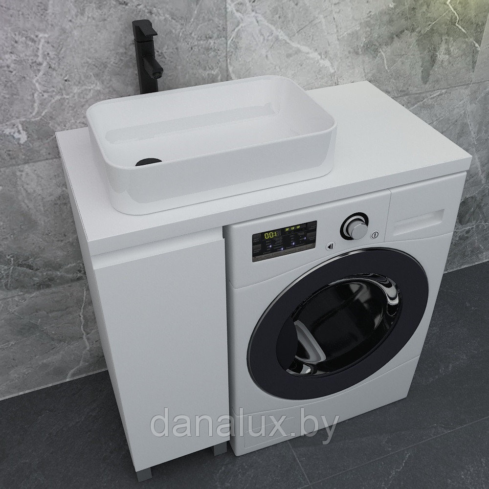 Тумба со столешницей Дана Лидер Топ 80 (цвет белый) с дверцей (петли слева)