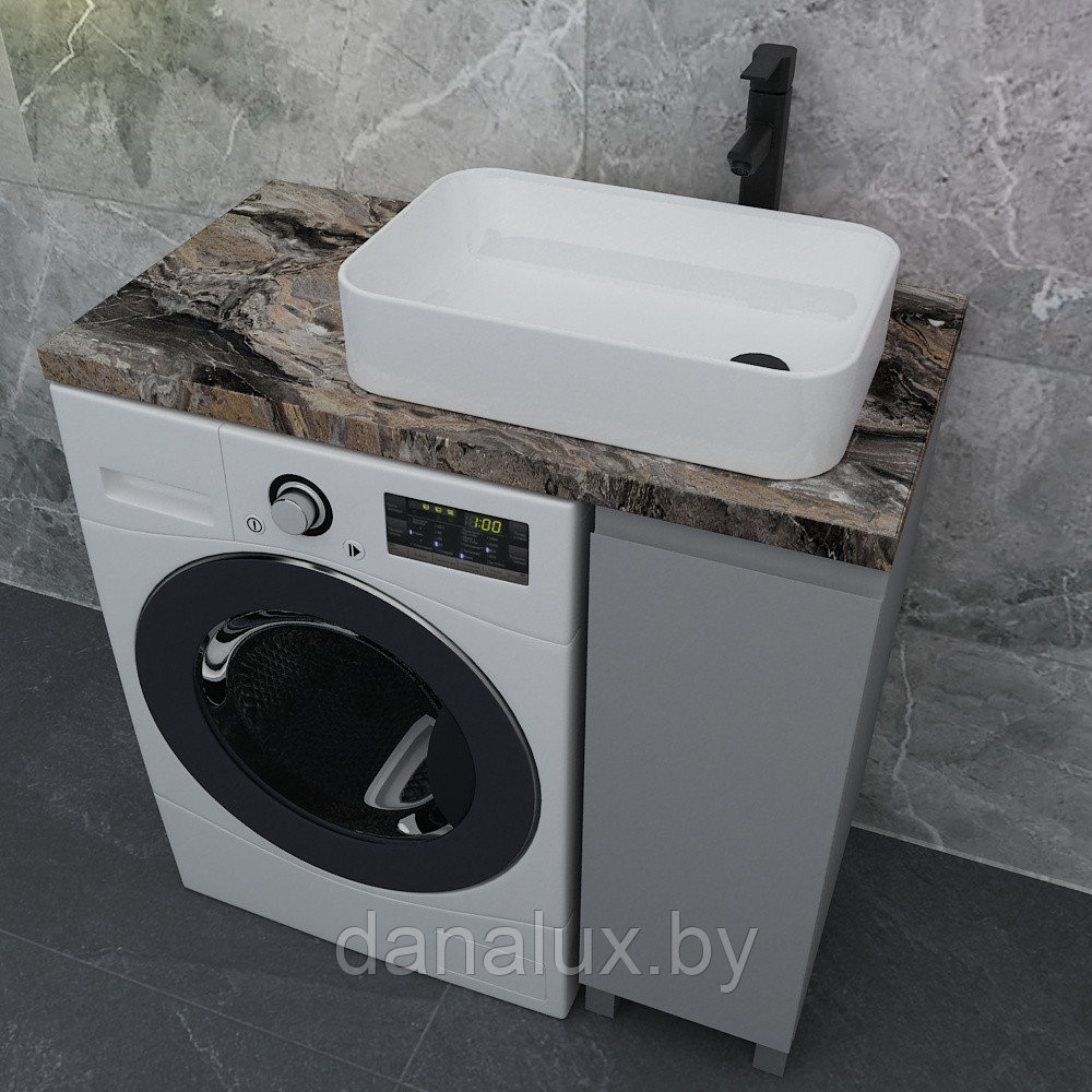 Тумба со столешницей Дана Лидер Топ 95 (цвет оникс серый) с дверцей (петли справа)