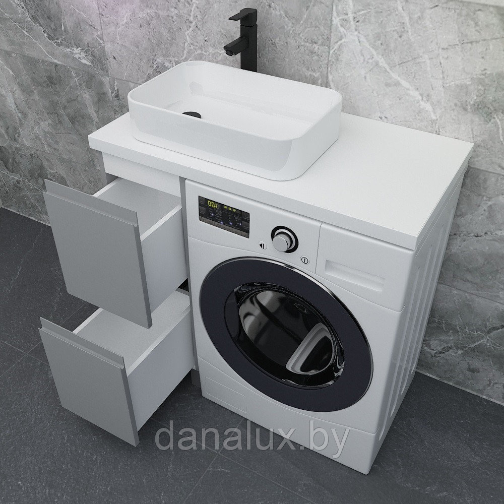 Тумба со столешницей Дана Лидер Топ 105 (цвет оникс серый) с ящиками