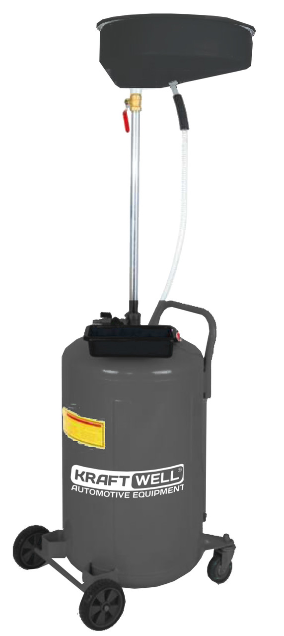 KraftWell KRW1803.80L Установка для слива масла/антифриза с круглой подъемной ванной, мобильная, объем 80 л