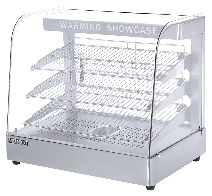 Витрина тепловая настольная AIRHOT HW-900 (890х450х580мм, 220В, 1,8кВт, 3 полки: 794х300/320/340, 30-85С)