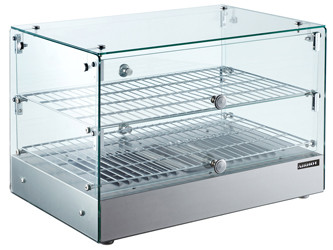 Витрина тепловая настольная AIRHOT HW-50 (554х361х376мм, 220В, 0,8кВт, 2 полки 302х525мм, + 30/90град)
