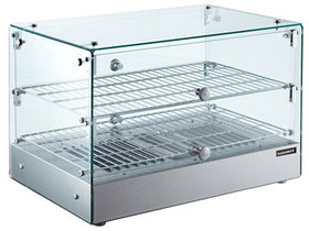 Витрина тепловая настольная AIRHOT HW-50 (554х361х376мм, 220В, 0,8кВт, 2 полки 302х525мм, + 30/90град)