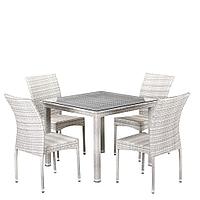 Комплект плетеной мебели T257C/Y380-W85-90x90 4Pcs Latte