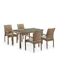 Комплект плетеной мебели T256B/Y379B-W65 Light Brown (4+1)