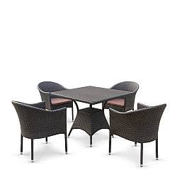 Обеденный комплект плетеной мебели T190B/Y350A-W53 Brown (4+1)