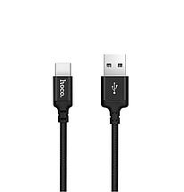 Кабель Type-C - USB 2м - HOCO X14, 3A, нейлоновая оплетка, чёрный