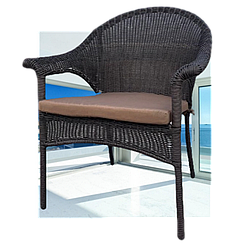 Плетеное кресло LV-140B-Brown с подушкой в комплекте