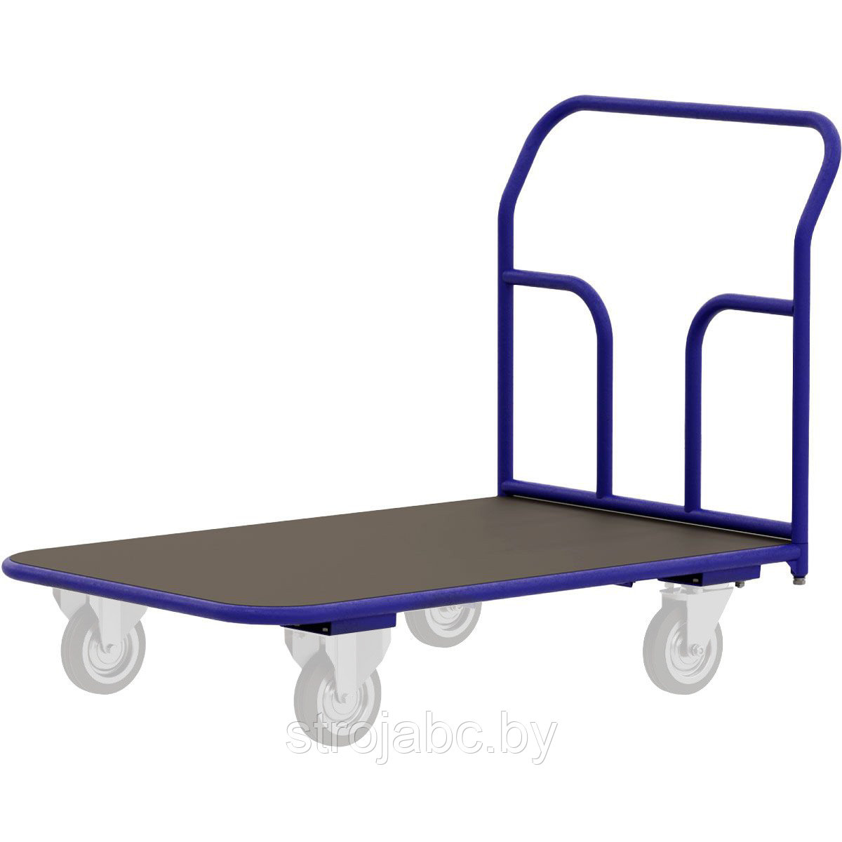 Тележка платформенная четырёхколёсная с резиновым покрытием ТПР 10 (800х1800)