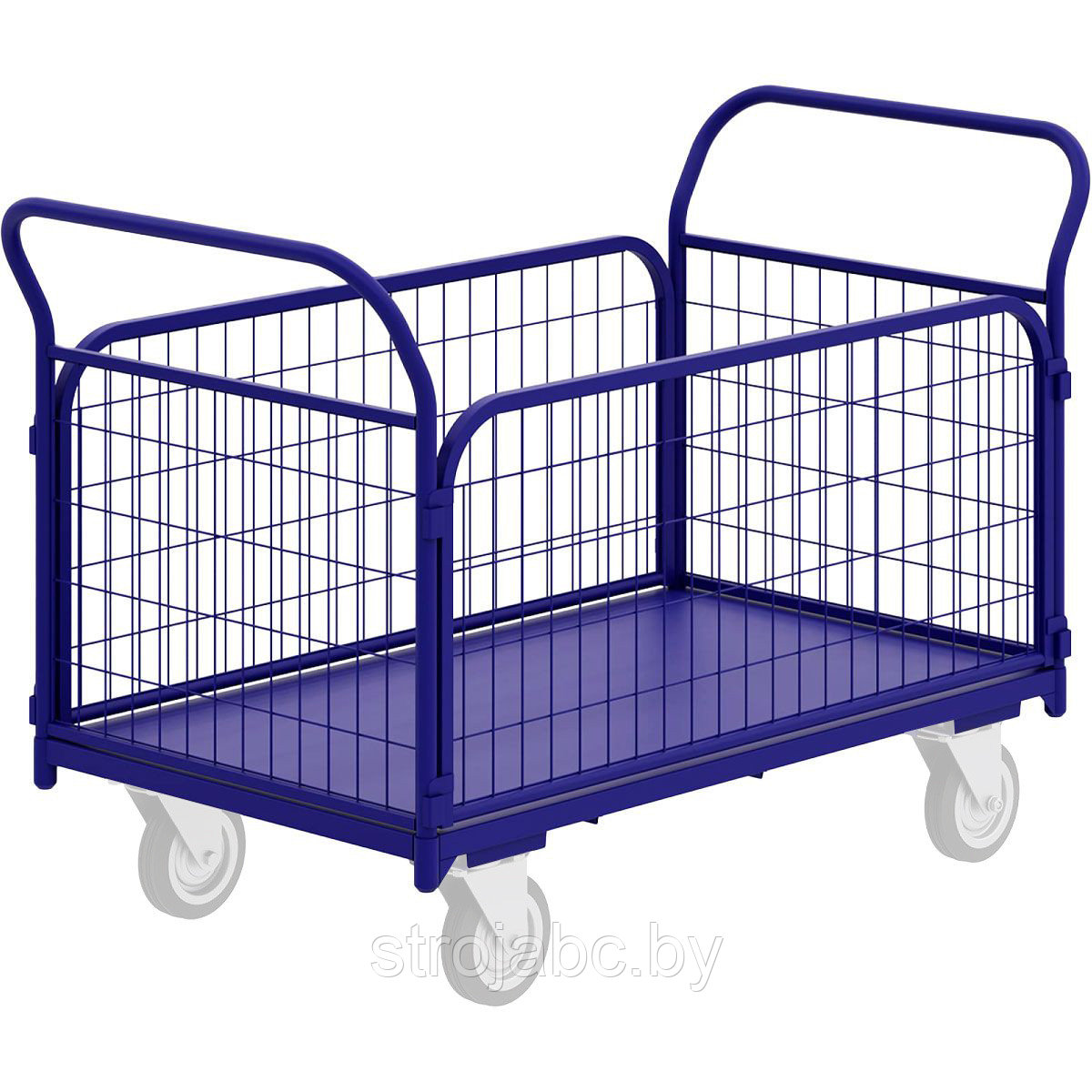 Тележка платформенная четырёхколёсная с сетчатыми бортами ТС 7 (800х1400)
