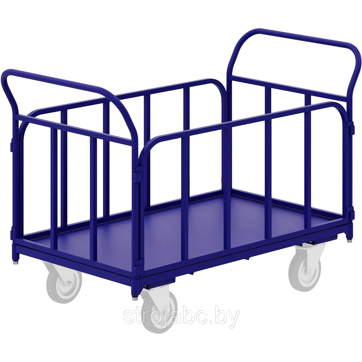 Тележка платформенная четырёхколёсная с трубчатыми бортами ТБ 9 (500х1000)