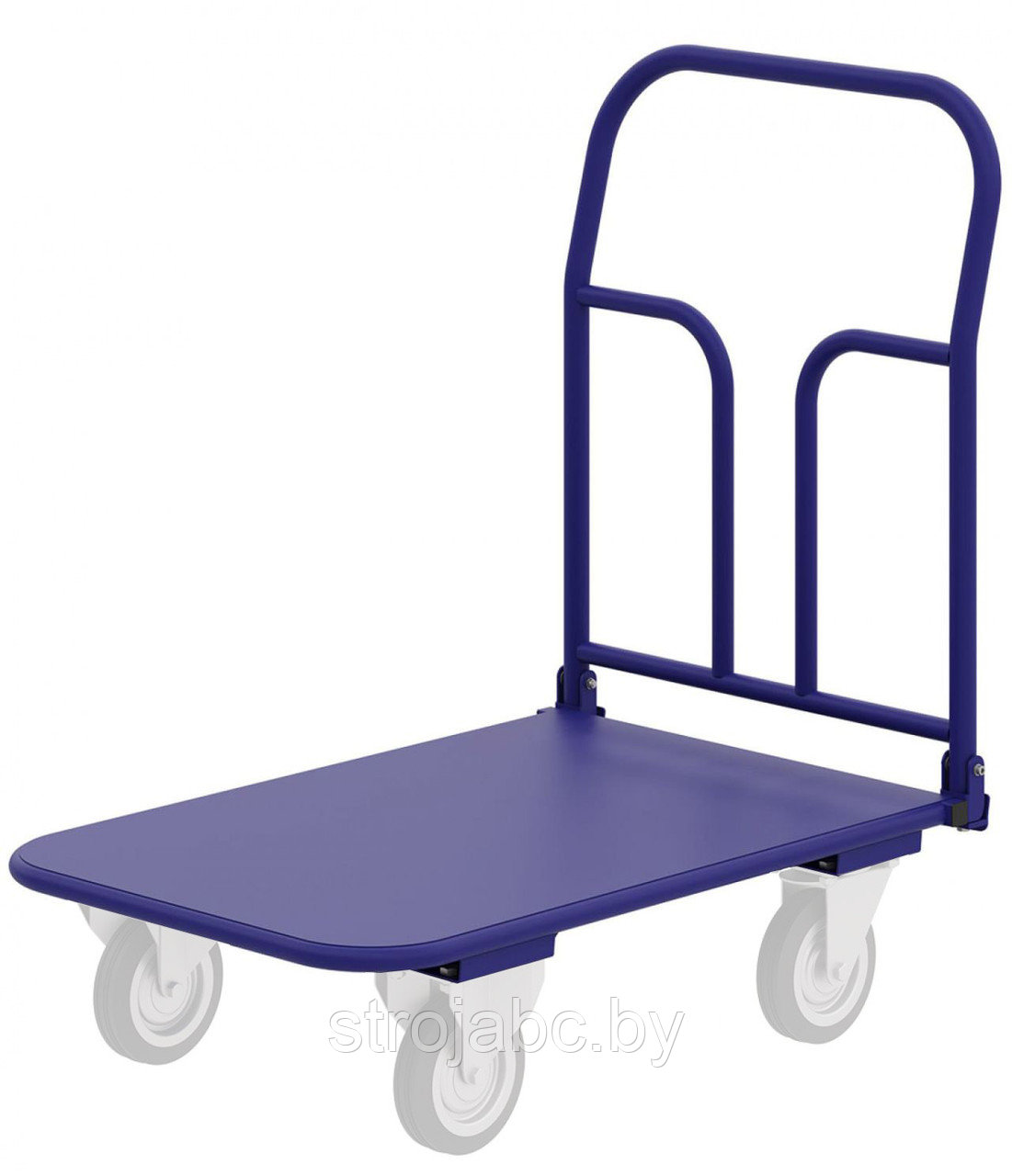 Тележка платформенная четырёхколёсная складная ручка, педаль. ТПСР 4 М Зацеп (600х1200)