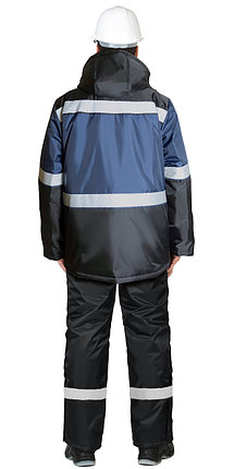 Куртка СИРИУС-ТЕРМИНАЛ зимняя, темно-синяя с черным и СОП, фото 2