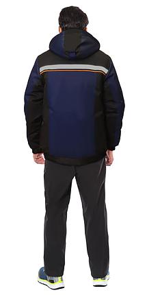 Куртка СИРИУС-ПРАКТИК зимняя кор. темно-синяя с черным и оранжевым кантом и СОП, мех. ворот, фото 2