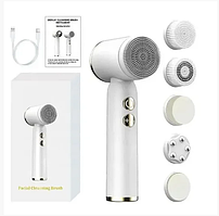 Щетка для умывания лица Facial Cleansing Brush, ультразвуковая щеточка 6 в 1 с прогревом