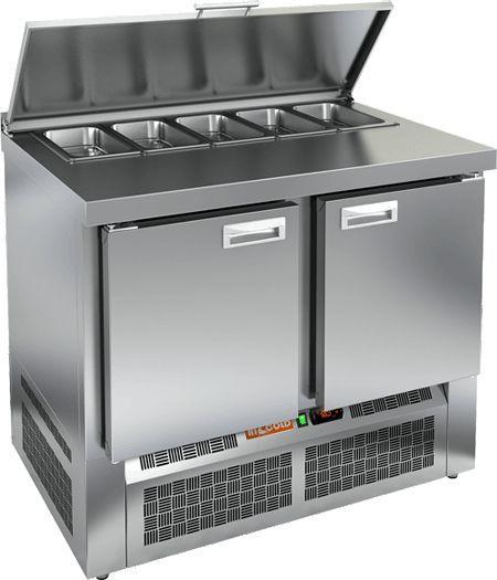 СТОЛ ДЛЯ САЛАТОВ HICOLD SLE1-11GN С КРЫШК. (1000х700х850мм, 0,15, +2/+10, для 5хGN1/3)
