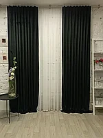 Комплект штор бархат на ленте 42. Черный