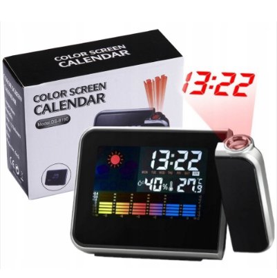 Часы - метеостанция с будильником и проектором времени Color Screen Calendar