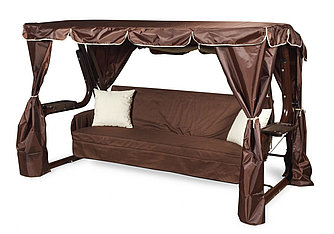 Садовые качели LetoLux Нирвана Premium 76 (шоколад) 4-местные, до 740 кг, 286х176х172 см