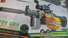 Игрушечный Детский автомат M416 70 см, Аккумулятор, USB, глушитель, оптический прицел  Нерф Nerf