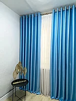 Комплект штор на люверсах 19007-5. Голубой