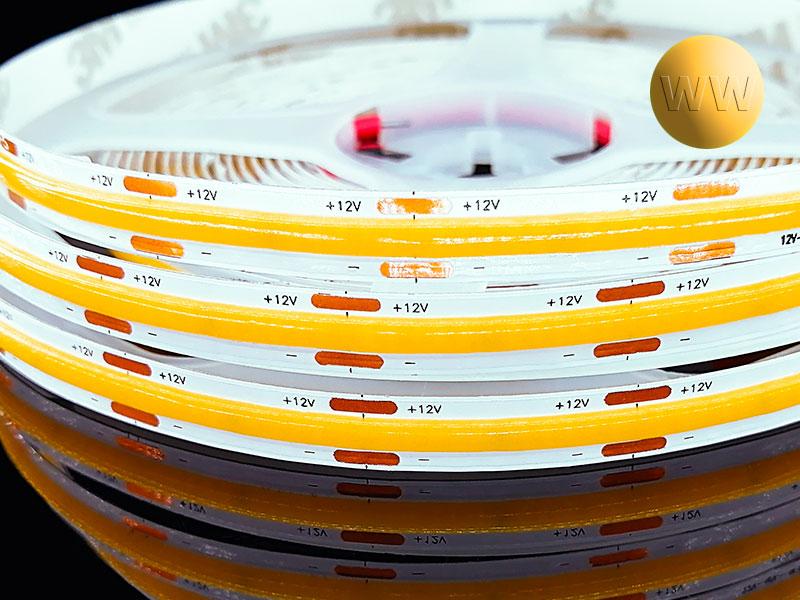Светодиодная лента COB 528LED 12W 12V IP33 белый теплый