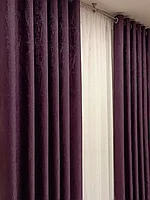 Комплект штор на люверсах софт мрамор 16. Фиолетовый