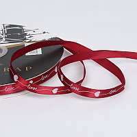 Лента "Талия", полиэстер, 10 мм*80 ярд, красный