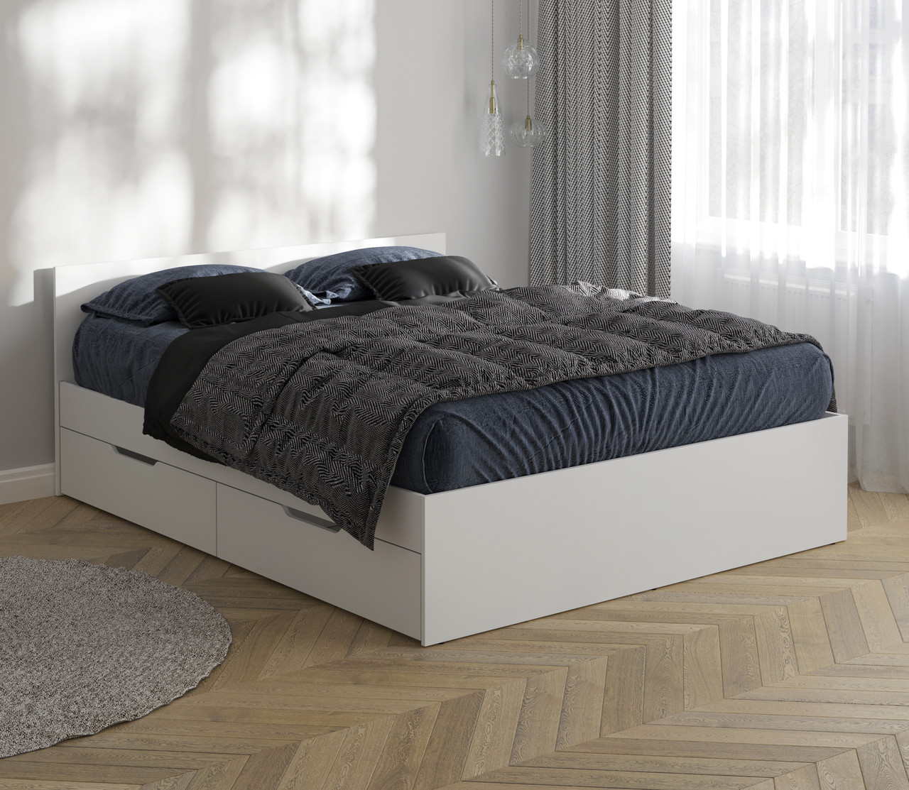 Кровать двуспальная Анеси-23 Белый