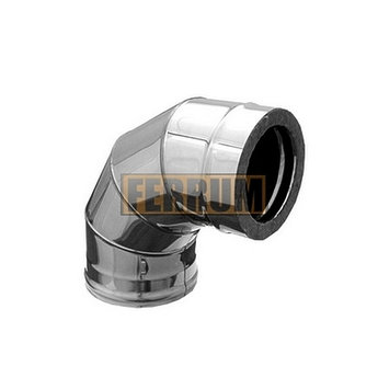 Сэндвич-колено 90° (430/0,8мм + нерж.) Ф120х200, фото 2