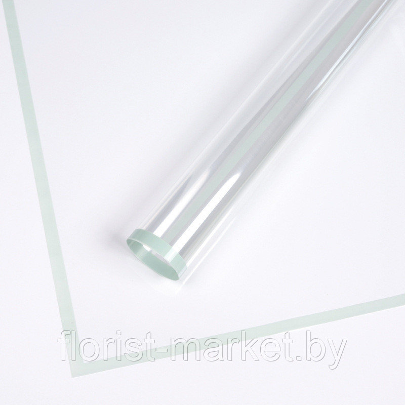 Листовая глянцевая пленка с каймой, 58*58 см, 20 л/уп., мятный