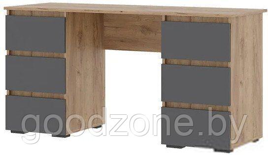 Стол Стендмебель Хелен ПС-02 (серый графит/дуб крафт золотой)