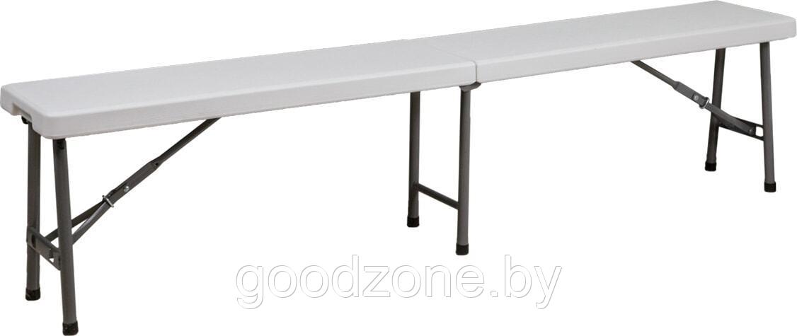 Скамейка AksHome складная пластиковая (белый)