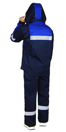 Костюм СИРИУС-ПЕТРОЛ куртка, п/к, темно-синий с васильковым и СОП, антистат 260 г/кв., ОП, НМВО, фото 2