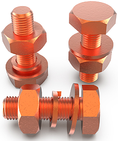 M3*16 (2 комплекта) Болт медный + гайка + шайба + Гровер.
