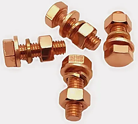 M4*16  (2 комплекта) Болт медный + гайка + шайба + Гровер., фото 2