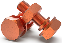 M4*25   Болт медный + гайка + шайба + Гровер., фото 4