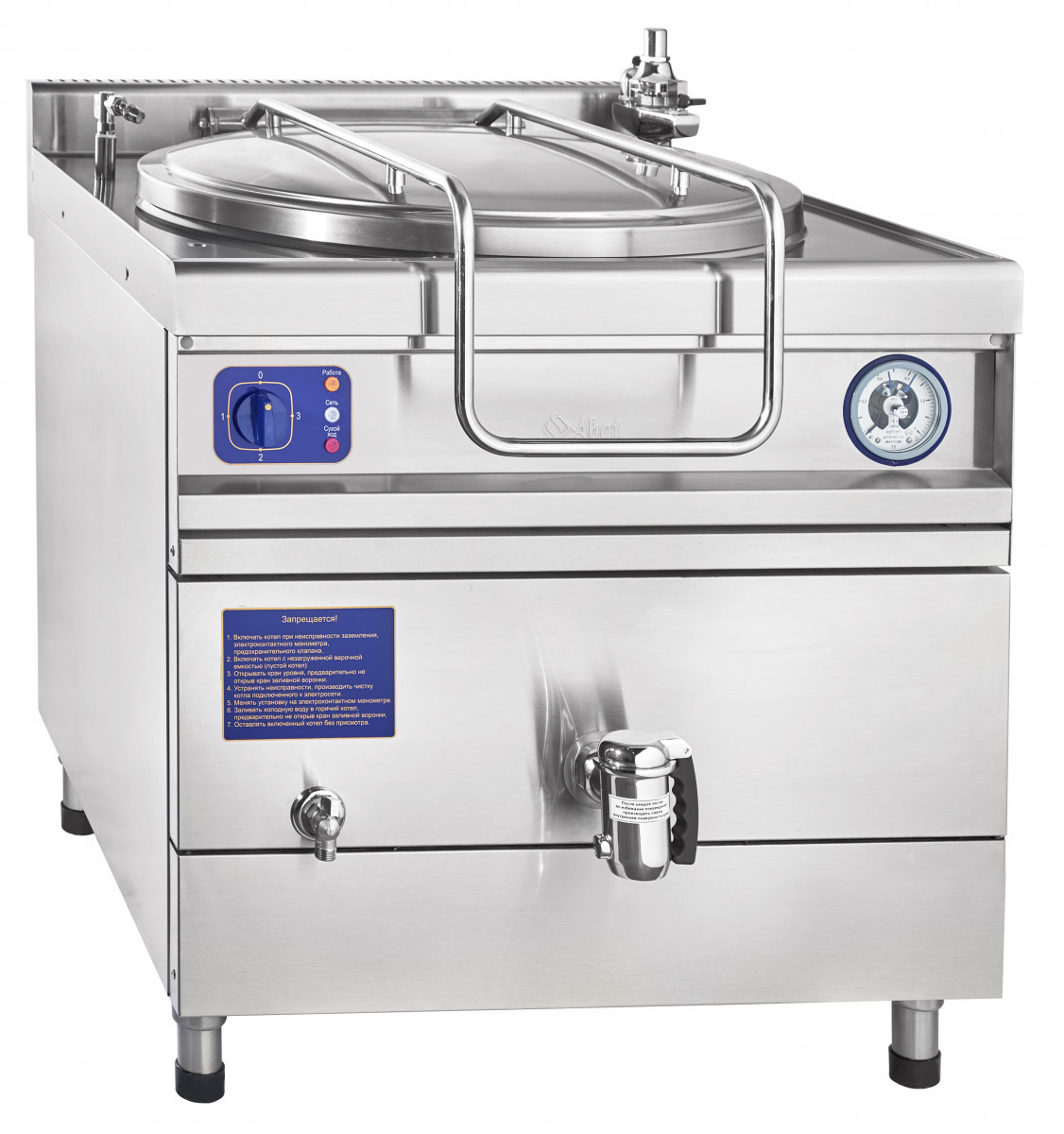 Котел пищеварочный КПЭМ-250/9Т Abat (Абат) (841х1015х1182(1930)мм, 18,1кВт, 400В, 250л)