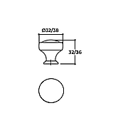 Ручка-кнопка мебельная SYSTEM SY1915 0032 цвет AL315 (белый матовый), фото 2